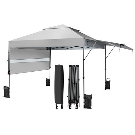 Pop-Up Canopy Tent With Dual Awnings, 300x537cm, UPF 50+