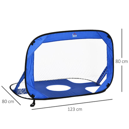 Buts de football escamotables, lot de 2 mini-buts, pliables avec sac de transport, bleu, 123 x 80 x 80 cm