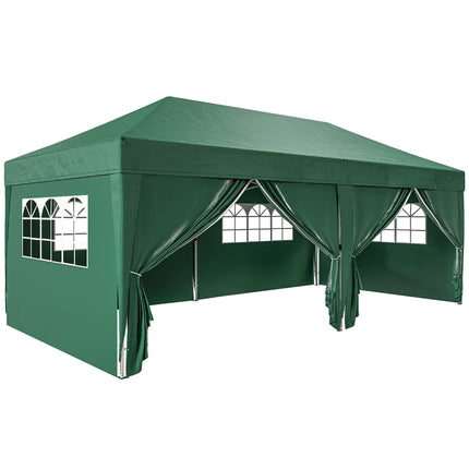 Pop-Up Gartenpavillon mit abnehmbaren Wänden, 590x295 cm