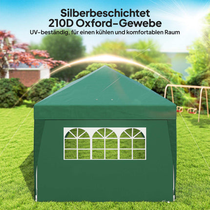 Pop-Up Gartenpavillon mit abnehmbaren Wänden, 590x295 cm