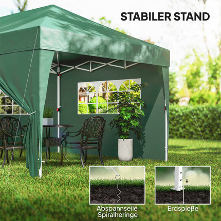 Pop-Up Gartenpavillon mit abnehmbaren Wänden, 590x295 cm