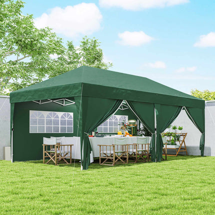 Pop-Up Gartenpavillon mit abnehmbaren Wänden, 590x295 cm