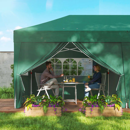 Pop-Up Gartenpavillon mit abnehmbaren Wänden, 590x295 cm