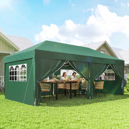 Pop-Up Gartenpavillon mit abnehmbaren Wänden, 590x295 cm
