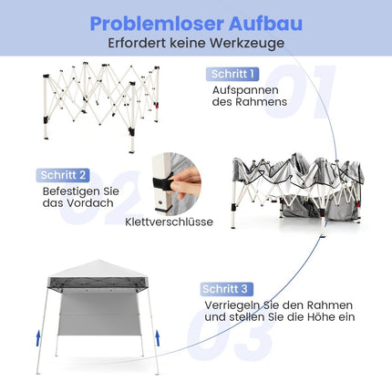 Pavillon 2x2m, verstellbar, wasserdicht, weiß