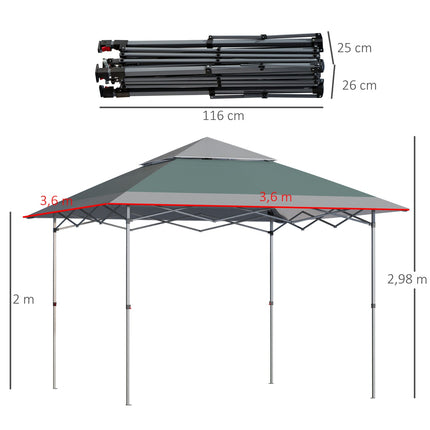 Pop-up altán 3.6x3.6M UV ochrana, skládací, zelený