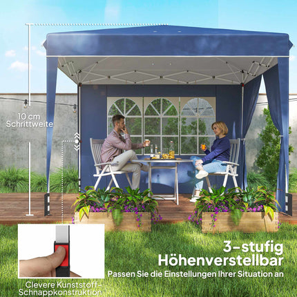 Pop-up altán 3x3m, voděodolný, nastavitelná výška, modrý