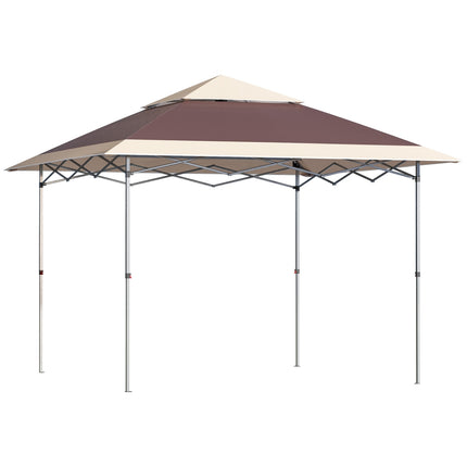 Faltpavillon, 3.6x3.6m, dunkelbraun & khaki