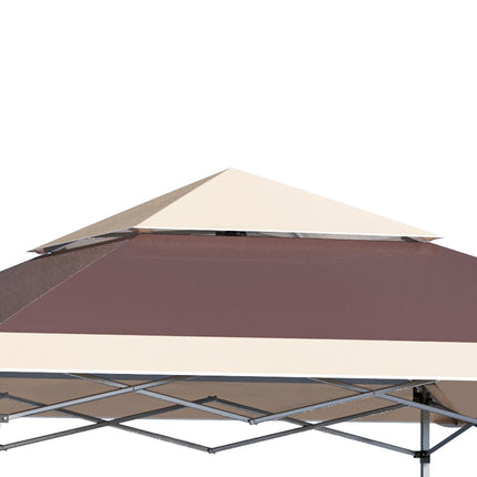 Faltpavillon, 3.6x3.6m, dunkelbraun & khaki