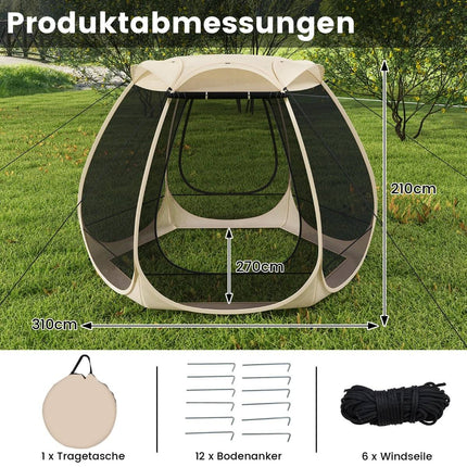 Pop-Up Mesh Pavilion for 4–6 People, 310x270 cm