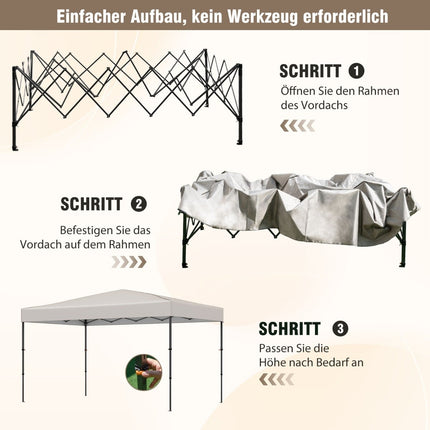 Pop-Up Pavilion 365x225 cm, UV Protection, Portable Bag