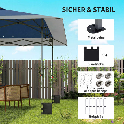 Faltpavillon 4x4m, wasserdicht, UV 50+, einfacher Aufbau