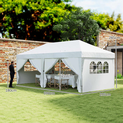 Pavillon 6x3m, UV-Schutz, abnehmbare Seitenwände