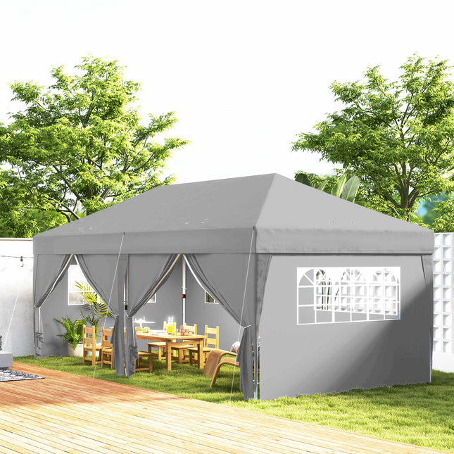 Faltpavillon 6x3m, UV-Schutz, abnehmbare Seitenteile