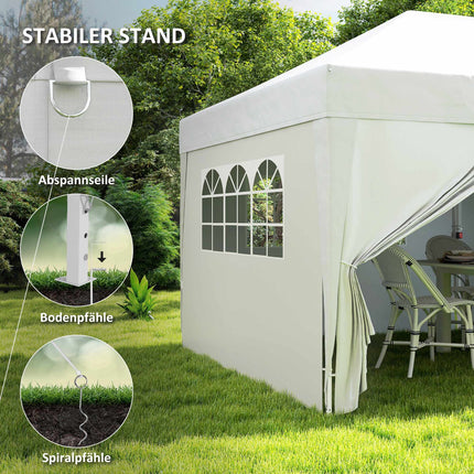 Pavillon 6x3m, UV-Schutz, abnehmbare Seitenwände