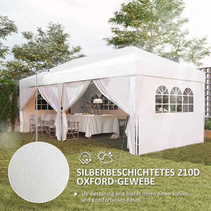 Pavillon 6x3m, UV-Schutz, abnehmbare Seitenwände
