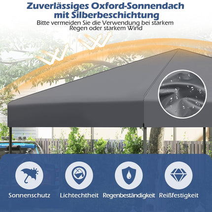 Pop-Up Pavillon mit UV50+-Schutz, höhenverstellbar, grau