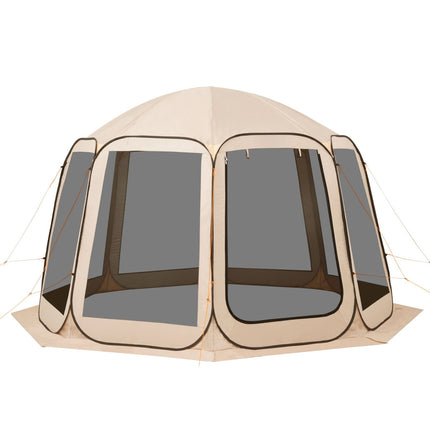 Pop-Up Screen House Tent, 10-12 Person, Beige, Carry Bag