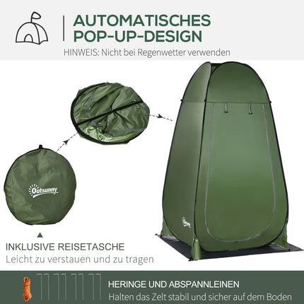 Camping Duschzelt - Tragbare Outdoor-Toilette, Dunkelgrün