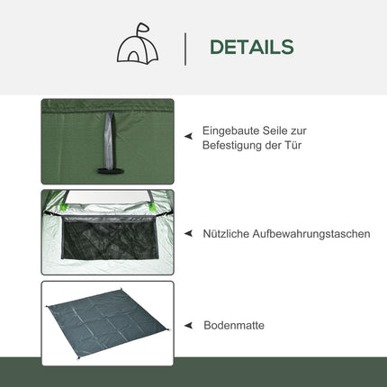 Camping Duschzelt - Tragbare Outdoor-Toilette, Dunkelgrün