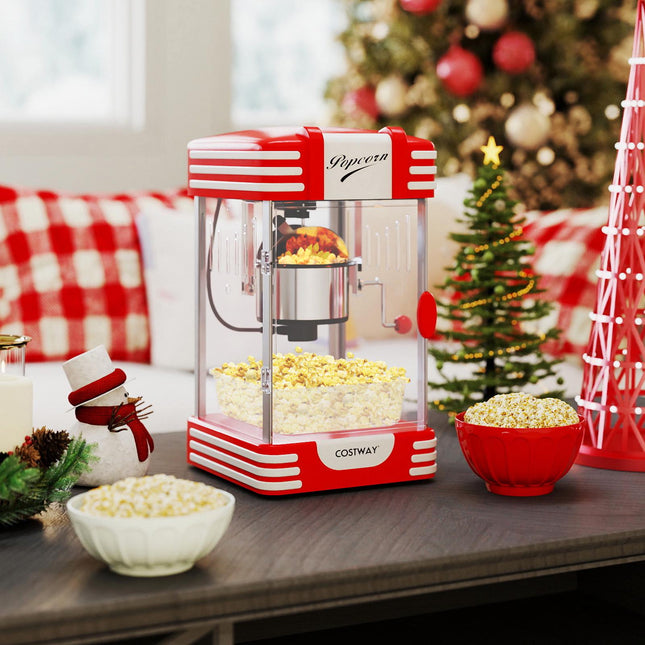 Popcorn Machine 300W, Retro Cinema Style, Warming Light