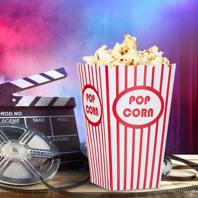 Sáčky na popcorn, 72 ks, červeno-bílé