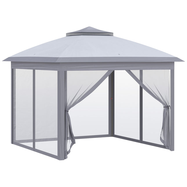 Pop-up 3x3m Gartenpavillon Zelt, Doppeldach, Moskitonetz