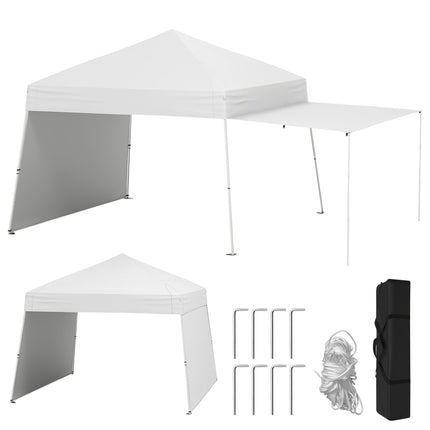 Pop-up Pavilion Tent 430x280 cm, Convertible Sides, White