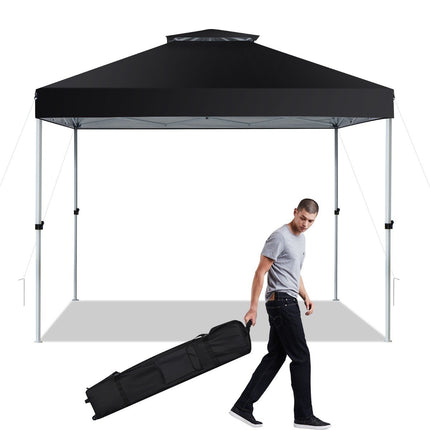 Pop-up-Pavillon-Zelt für den Außenbereich mit verstellbarer Höhe 305 x 305 cm schwarz