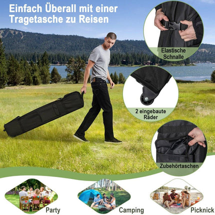 Pop-up-Pavillon-Zelt für den Außenbereich mit verstellbarer Höhe 305 x 305 cm schwarz
