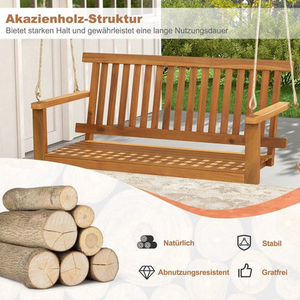 Porch swing for 2 people with 2 ropes for hanging. Holds up to 360 kg hanging bench