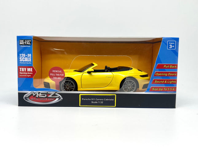 Kovový model Porsche 911 Carrera Cabriolet, měřítko 1:32
