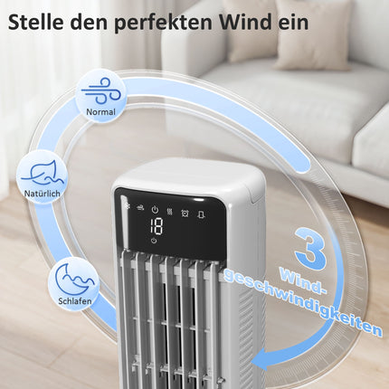 Portable 3-in-1 Air Cooler, 9L Tank, 48 Oscillation, White