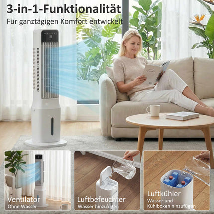 Portable 3-in-1 Air Cooler, 9L Tank, 48 Oscillation, White