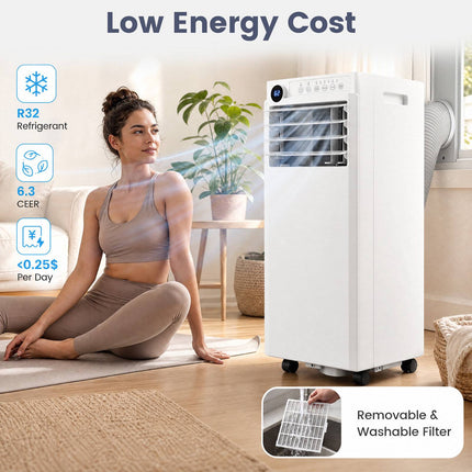 Draagbare 4-in-1 airconditioner, 7000 BTU, ontvochtiger en ventilator