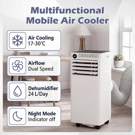 Draagbare 4-in-1 airconditioner, 7000 BTU, ontvochtiger en ventilator