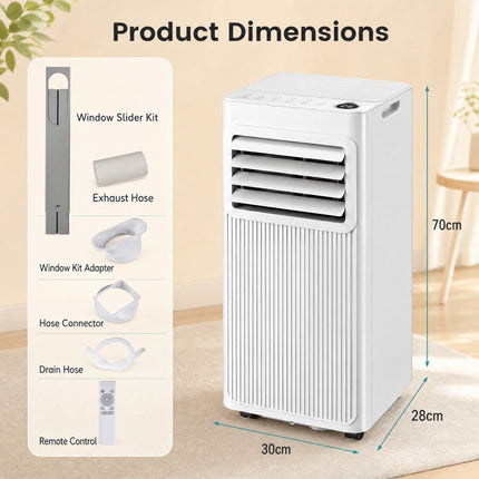 Draagbare airconditioner van 7000 BTU, 3-in-1, bereik van 32,5 m²
