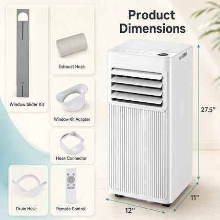 Draagbare airconditioner van 7000 BTU, 3-in-1, bereik van 32,5 m²