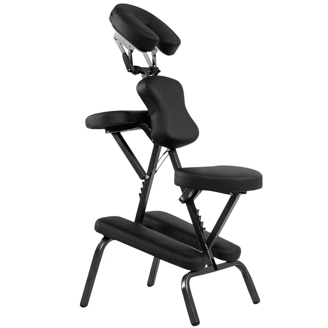 Tragbarer verstellbarer Massagestuhl – Schwarz, klappbares Design