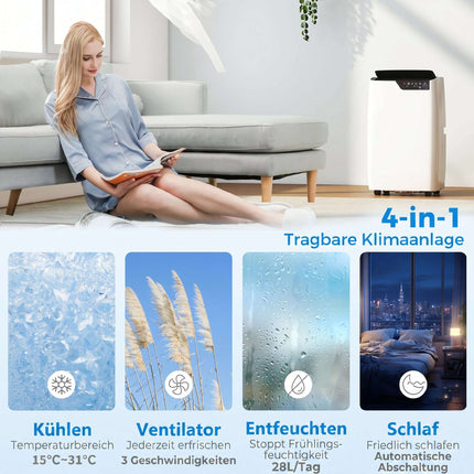 Tragbares Klimagerät 12000 BTU, WiFi, 4-in-1-Modus