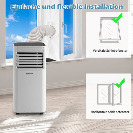 Tragbare Klimaanlage 4 in 1 Luftkühler mit weißem LED-Display 7000 BTU