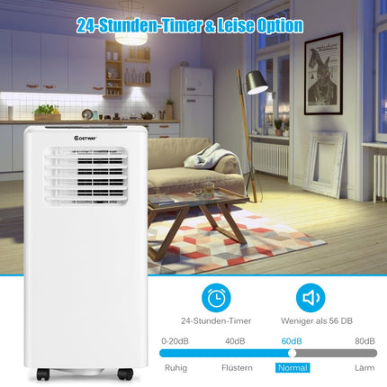 Tragbare Klimaanlage 9000 BTU, 3-in-1, Fernbedienung