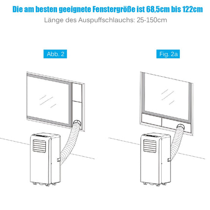 Tragbare Klimaanlage 9000 BTU, 3-in-1, Fernbedienung