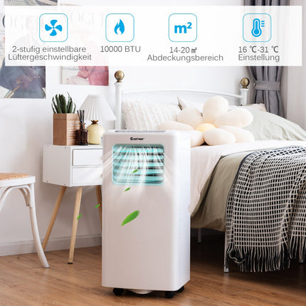 Tragbare Klimaanlage 9000 BTU, 3-in-1, Fernbedienung