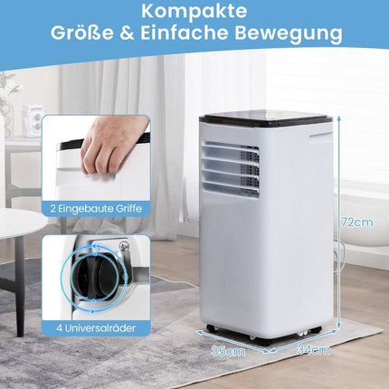 Mobiles Klimagerät 9000 BTU, 4-in-1, Intelligente Steuerung