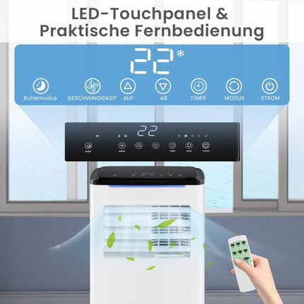 Mobiles Klimagerät 9000 BTU, 4-in-1, Intelligente Steuerung