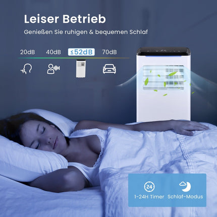Mobiles Klimagerät 9000 BTU, 4-in-1, Intelligente Steuerung