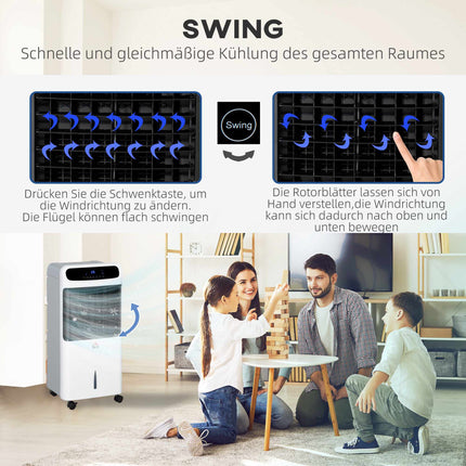 Portable Air Cooler with Ice Box, 3 Modes, 12L Tank