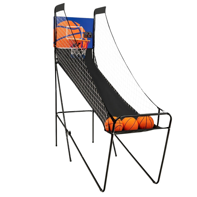 Tragbares Arcade-Basketballspiel, Basketballautomat für Kinder, 208 x 62 x 207 cm, Schwarz
