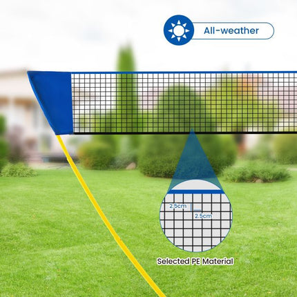 Přenosná sada badmintonové sítě 270 cm, pálky, přepravní taška